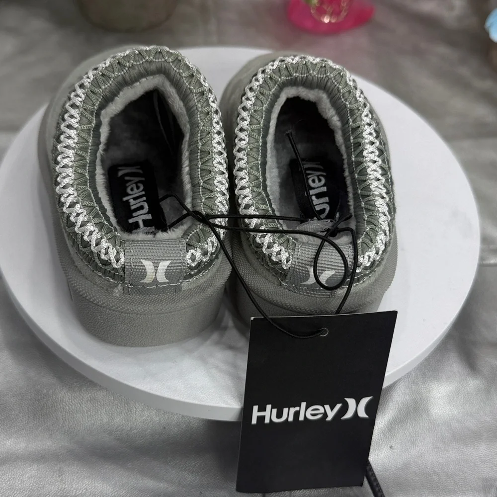 (S4)Hurley-Modi Kids' Indoor/Outdoor Slippers,Durable Clogs with Fur Fleece,Sz 5